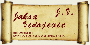 Jakša Vidojević vizit kartica